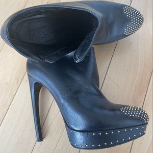 Alexander McQueen Studded Heart-Toe Platform Bootie